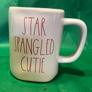 Brand New Rae Dunn mug that says "STAR SPANGLED CUTIE"
